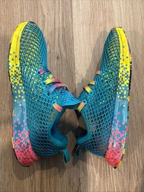 Nobull Dimond Mesh Runner Running Shoes Sneakers Unisex Sz M 4.5 W 6 Blue Neon